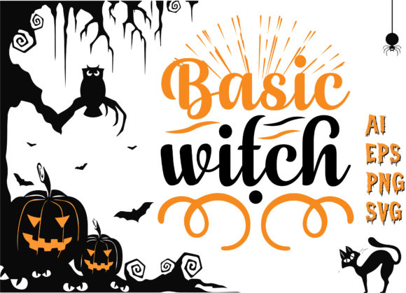 Basic Witch Halloween T-Shirt Design