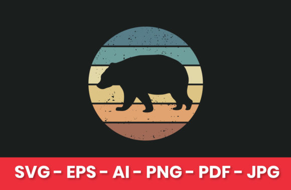 Bear Vintage Retro T-Shirt Design Graphics