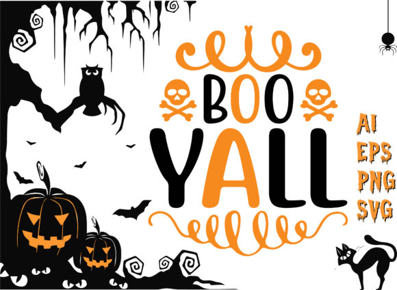 Boo Y all Halloween T-Shirt Design: Graphics and Crafts
