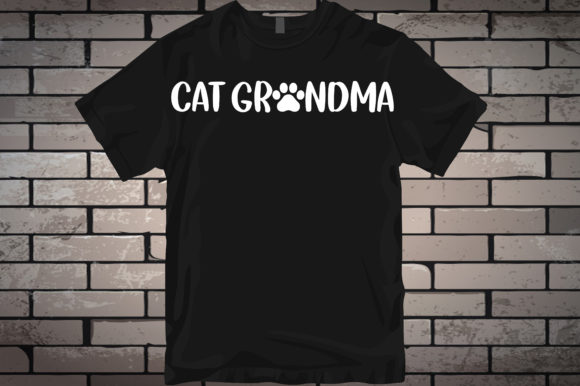 Cat Grandma SVG Black T-Shirt