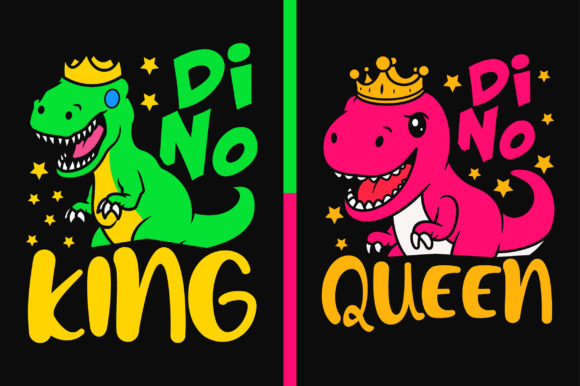 Dinosaur T-rex King Queen Kids T-shirt Graphics