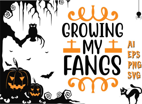 Growing My Fangs Halloween T-Shirt: Graphics and Crafts for Digital Sellers