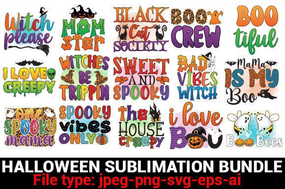 Halloween Sublimation T Shirt Bundle: Graphics & Crafts