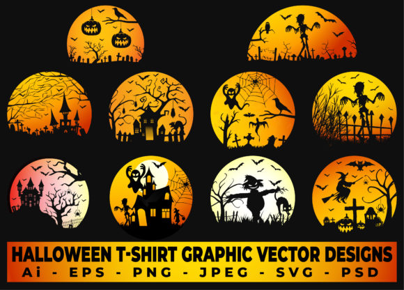 Halloween T-Shirt Graphic Vector Designs