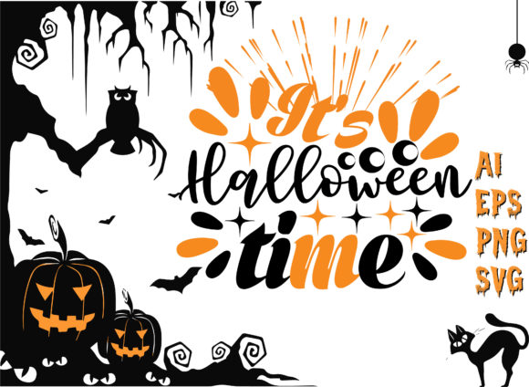 It S Halloween Time Halloween T-Shirt Graphics & Crafts