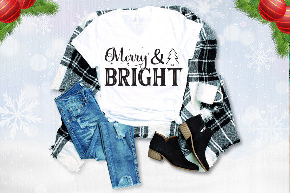 Merry and Bright Svg T Shirt Design