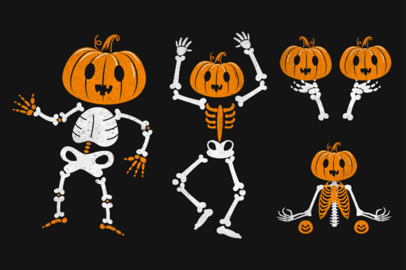 Pumpkin Skull Halloween T-shirt Bundle Graphics