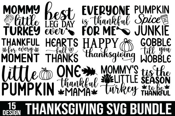 Thanksgiving Svg Bundle T-shirt Design